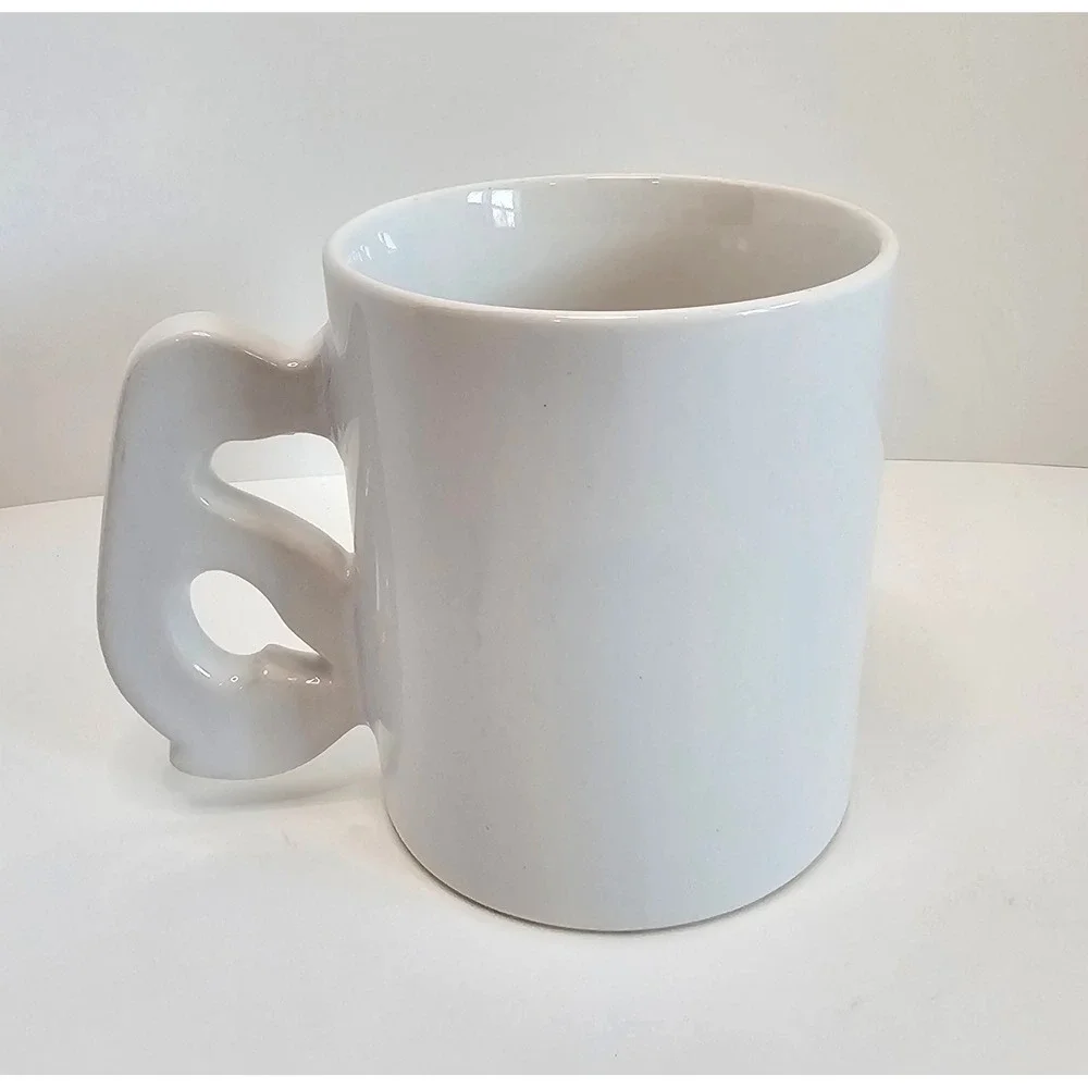 80s Country Geese Bridge Mug Sculpted Goose Handle Cottagecore Farmhouse Vintage